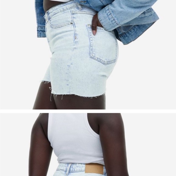 H&M 90’s Cutoff Highwaist Blue Denim Shorts - Picture 6 of 7